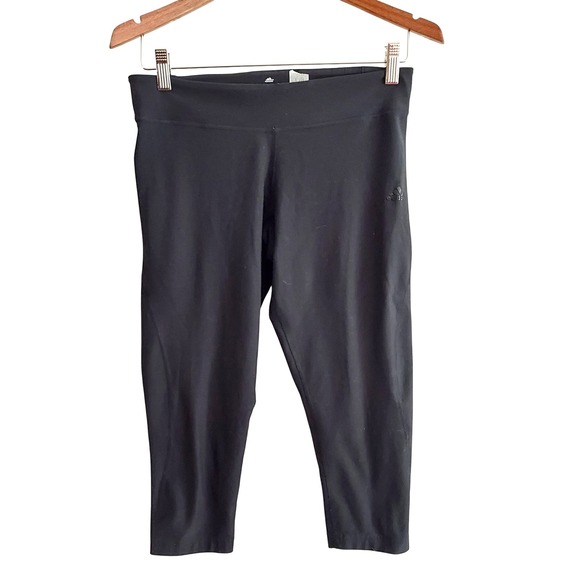 Adidas Women's ClimaLite Workout Cropped Leggings Athletic Black Size Medium - Picture 1 of 7